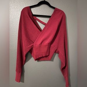 Wrap style sweater top